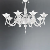 DOLFIN 1382 CHANDELIERBY VISTOSI, COLOR: MILK WHITE CLEAR, FINISH: POLISH CHROME, NUMBER OF LIGHTS- 8, , | CASA DI LUCE LIGHTING