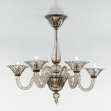 DOLFIN 1382 CHANDELIERBY VISTOSI, COLOR: SMOKE, FINISH: POLISH CHROME, NUMBER OF LIGHTS- 5, , | CASA DI LUCE LIGHTING