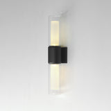 Dram 2 Light Outdoor Wall Sconce By ET2 Black Side View