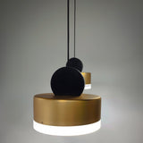 Small Black/Gold Nob Pendant Light by ET2