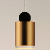 Large Black/Gold Nob Pendant Light by ET2