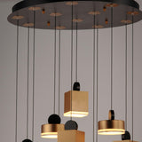 12 Light Black/Gold Nob Multilight Pendant by ET2