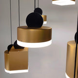 12 Light Black/Gold Nob Multilight Pendant by ET2