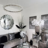 Polished Chrome Bracelet Suspension in Living Room