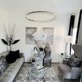 Polished Chrome Bracelet Suspension in Living Room