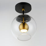 Black/Natural Aged Brass Nucleus Semi Flush Fixture by ET2