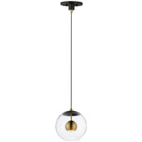 Medium Black-Natural Aged Brass Nucleus Pendant Light by ET2