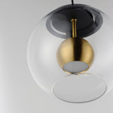 Medium Black-Natural Aged Brass Nucleus Pendant Light by ET2