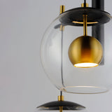 Black/Natural Aged Brass Nucleus 3 Light Suspension