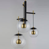 Black/Natural Aged Brass Nucleus 3 Light Suspension