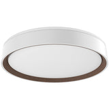 Small White-Walnut Essex Flushmount by Kuzco