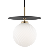 Ellis Pendant Light By Mitzi - Aged Brass Large