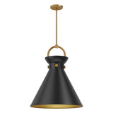 Emerson Pendant Light By Alora Mood - Large, Aged Gold/Matte Black