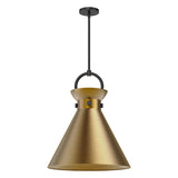 Emerson Pendant Light By Alora Mood - Large, Matte Black/Aged Gold