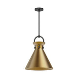 Emerson Pendant Light By Alora Mood - Medium, Matte Black/Aged Gold