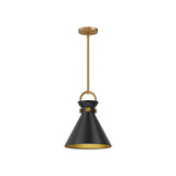 Emerson Pendant Light By Alora Mood - Small, Aged Gold/Matte Black