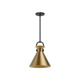 Emerson Pendant Light By Alora Mood - Small, Matte Black/Aged Gold
