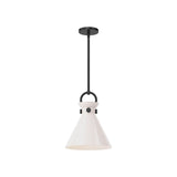 Emerson Pendant Light By Alora Mood - Small, Matte Black/Glossy Opal Glass