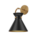 Emerson Wall Light By Alora Mood - Aged Gold/Matte Black