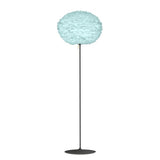 Eos Evia Floor Lamp by Umage - Large, Lampshade Blue, Floor stand Black, Floor Lamp Installed in the bedroom, living, and dining room