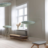 Eos Esther Tripod Floor Lamp By Umage – Large, Blue Lampshade, Black Finish, Tripod Floor Lamp standing in the Living room or Bedroom