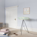 Eos Esther Tripod Floor Lamp By Umage – Large, Blue Lampshade, Black Finish, Tripod Floor Lamp standing in the Living room or Bedroom