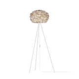 Eos Evia Tripod Floor Lamp by Umage - Medium, Brown lampshade, Tripod Floor Lamp White standing in the living room