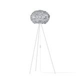 Eos Evia Tripod Floor Lamp by Umage - Medium, Grey lampshade, Tripod Floor Lamp White standing in the living room
