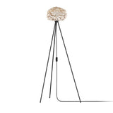 Eos Evia Tripod Floor Lamp by Umage - Mini, Brown lampshade, Tripod Floor Lamp Black standing in the living room