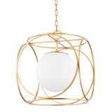 Claire Pendant Light By Mitzi - Vintage Gold Leaf Large