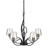 FLORA 5 ARM CHANDELIER BY HUBBARDTON FORGE, FINISH: BLACK, CLEAR GLASS, , | CASA DI LUCE LIGHTING
