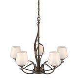 FLORA 5 ARM CHANDELIER BY HUBBARDTON FORGE, FINISH: BRONZE, OPAL GLASS, , | CASA DI LUCE LIGHTING