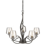 FLORA 5 ARM CHANDELIER BY HUBBARDTON FORGE, FINISH: DARK SMOKE, CLEAR GLASS, , | CASA DI LUCE LIGHTING