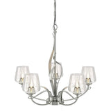 FLORA 5 ARM CHANDELIER BY HUBBARDTON FORGE, FINISH: STERLING, CLEAR GLASS, , | CASA DI LUCE LIGHTING