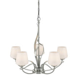 FLORA 5 ARM CHANDELIER BY HUBBARDTON FORGE, FINISH: STERLING, OPAL GLASS, , | CASA DI LUCE LIGHTING