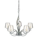 FLORA 5 ARM CHANDELIER BY HUBBARDTON FORGE, FINISH: VINTAGE PLATINUM, CLEAR GLASS, , | CASA DI LUCE LIGHTING