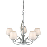 FLORA 5 ARM CHANDELIER BY HUBBARDTON FORGE, FINISH: VINTAGE PLATINUM, OPAL GLASS, , | CASA DI LUCE LIGHTING
