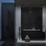 Black I Spy Outdoor Ceiling Light in Bathroom
