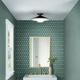 Black/White Cruz Semi Flushmount in Bathroom