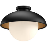 Matte Black Small Rubio Semi Flushmount by Alora
