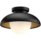 Matte Black Large Rubio Semi Flushmount by Alora