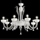 FOSCARI 1521 CHANDELIER BY VISTOSI, COLOR: MILK WHITE CLEAR, FINISH: POLISH CHROME, NUMBER OF LIGHTS- 8, , | CASA DI LUCE LIGHTING