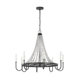 Large Dark Weathered Zinc Leon Chandelier