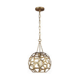 Small Antique Gild Feccetta Pendant Light by AH by Alexa Hampton