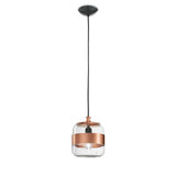 Futura SP P Pendant Light by Vistosi, Color: Amber/Antique Brass-Vistosi, White/Black-Vistosi, Crystal/Black-Vistosi, Smokey/Brown-Vistosi, Crystal/Copper-Vistosi, Finish: Black, Copper, Light Option: E26, LED | Casa Di Luce Lighting