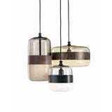 Futura SP G Pendant Light by Vistosi, Color: Amber/Antique Brass - Vistosi, White/Black - Vistosi, Crystal/Black-Vistosi, Smokey/Brown - Vistosi, Crystal/Copper - Vistosi, Finish: Black, Copper, Light Option: E26, LED | Casa Di Luce Lighting