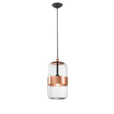 Futura SP M Pendant Light by Vistosi, Color: Amber/Antique Brass - Vistosi, White/Black - Vistosi, Crystal/Black - Vistosi, Smokey/Brown - Vistosi, Crystal/Copper - Vistosi, Finish: Black, Copper, Light Option: E26, LED | Casa Di Luce Lighting