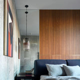 Futura SP M Pendant Light by Vistosi, Color: Amber/Antique Brass - Vistosi, White/Black - Vistosi, Crystal/Black - Vistosi, Smokey/Brown - Vistosi, Crystal/Copper - Vistosi, Finish: Black, Copper, Light Option: E26, LED | Casa Di Luce Lighting