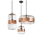 Futura SP P Pendant Light by Vistosi, Color: Amber/Antique Brass-Vistosi, White/Black-Vistosi, Crystal/Black-Vistosi, Smokey/Brown-Vistosi, Crystal/Copper-Vistosi, Finish: Black, Copper, Light Option: E26, LED | Casa Di Luce Lighting