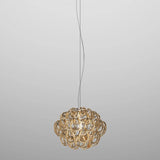 GIOGALI PENDANT LIGHT, BY VISTOSI, SIZE 35, COLOR: AMBER, CHROM, , | CASA DI LUCE LIGHTING